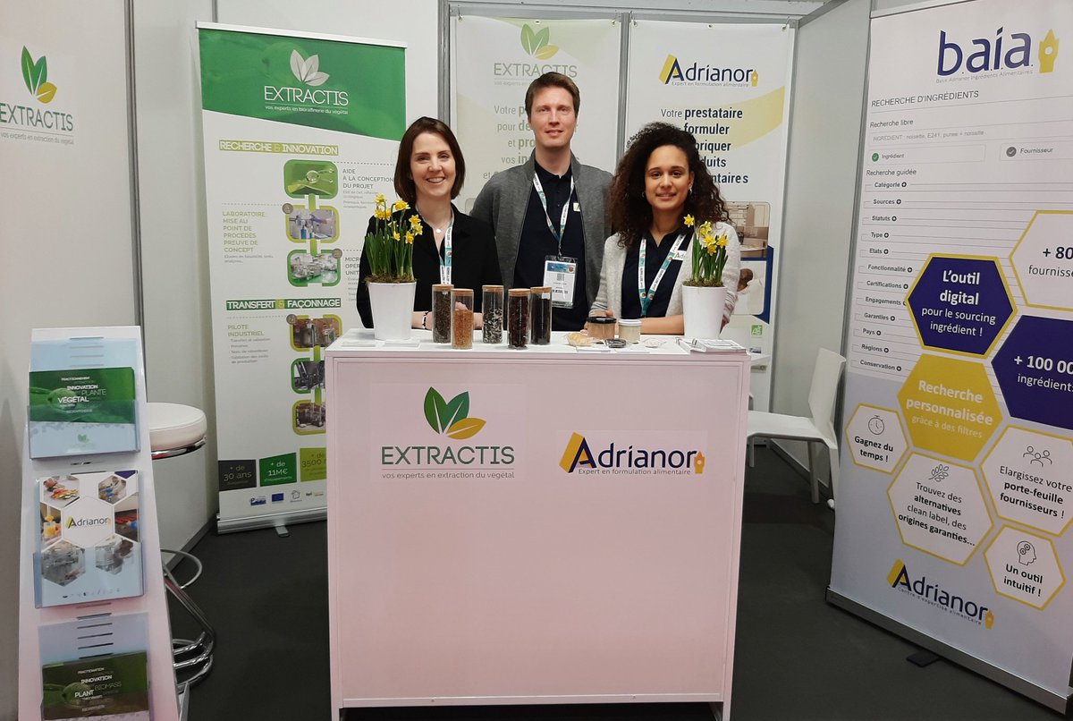 Sur le <a href="/CFIAexpo/">CFIA Expo</a> jusque jeudi, <a href="/_EXTRACTIS_/">EXTRACTIS</a> partage le stand A67 dans le hall 4 avec <a href="/AdrianorHDF/">Adrianor</a>. N'hésitez pas à venir nous rencontrer pour échanger sur vos projets de R&amp;D ou de façonnage de vos #extraits ou #ingredients végétaux.