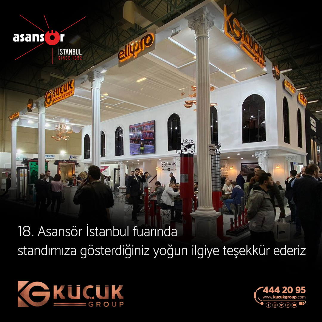 GroupKucuk's tweet photo. 18. Uluslararası Asansör Istanbul Fuarı'nda standımıza göstediğiniz yoğun ilgiye teşekkür ederiz.
Thank you for your great interest in our stand at the 18th International Elevator Istanbul Fair.
#kucukgroup #elitpro #elitplus #sassi #cortrex
@Asansor_Expo https://t.co/3ye01DR0mF