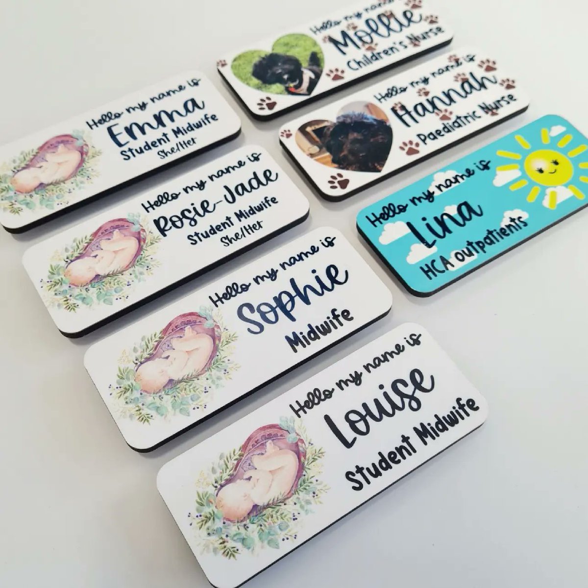 Love your dog? 
Get them on your name badge 🥰 

Lots of #studentmidwife and #midwife badges going out to new homes. 

Don't forget they are only £5.20 each! 

#wemidwives #wenurse #student #nurselife #midwifelife #midwifemama #nursemama #nursingschool #dogmama