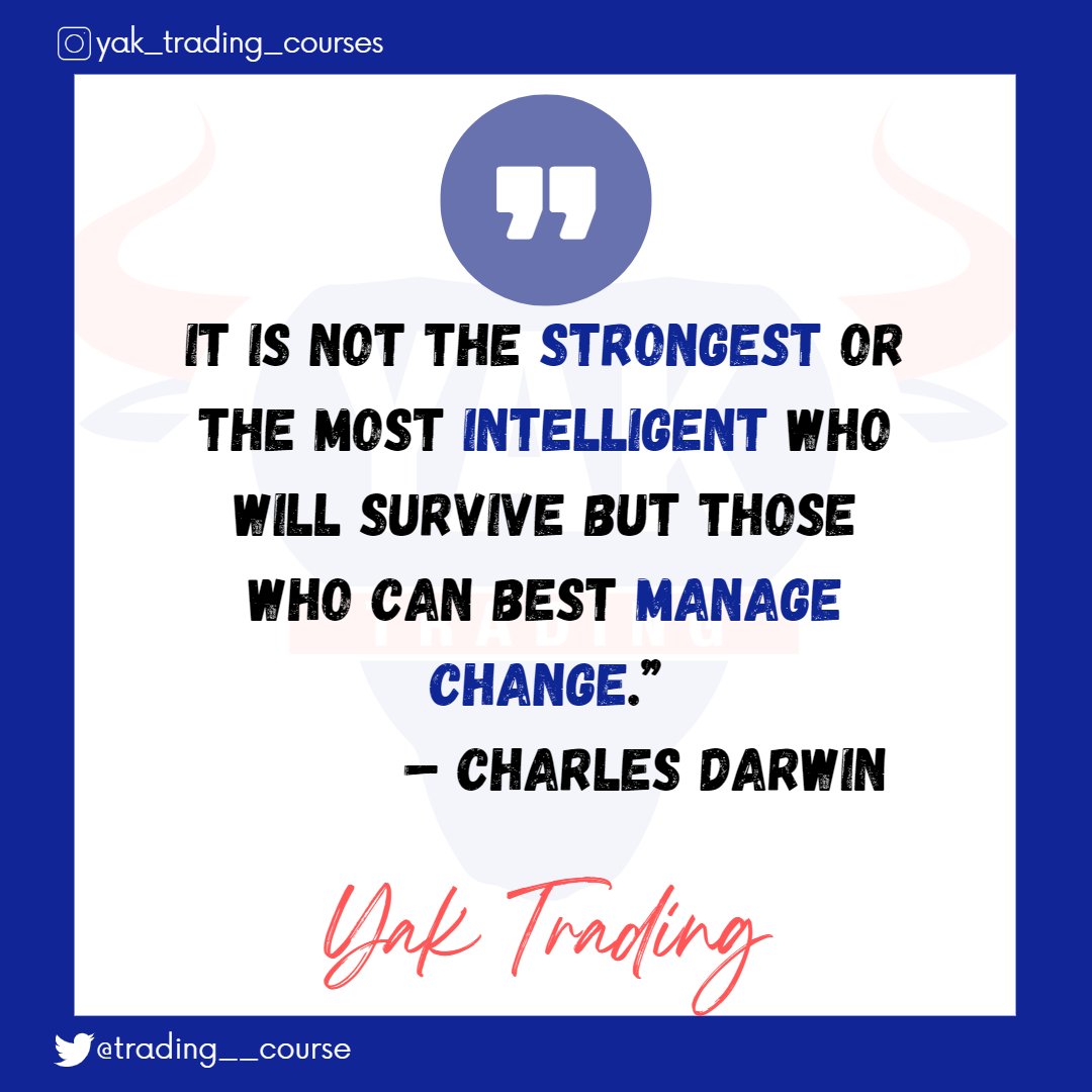 trading__course's tweet photo. Like uncertainty, change is also constant in the stock markets. Profitable traders know how to adapt to any trading environment.
#adapt #change #sharemarket #trading #forex #stockmarket #traders #profitabletraders #profits #yaktrading https://t.co/l8GNPaIp0f