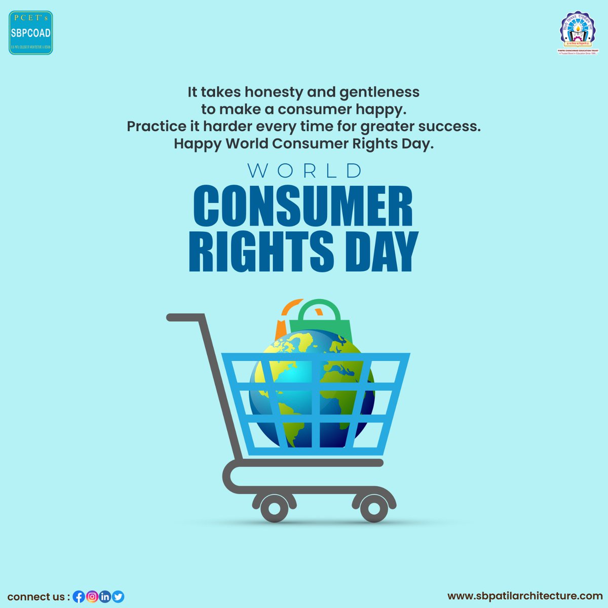 SBPCOAD's tweet photo. "#𝑾𝒐𝒓𝒍𝒅𝑪𝒐𝒏𝒔𝒖𝒎𝒆𝒓𝑹𝒊𝒈𝒉𝒕𝒔𝑫𝒂𝒚" - Every #consumer has the right to seek justice against unfair trade practices or exploitation of consumers. Come on, protect your rights by using them.

#PCET #SBPCOAD #WorldConsumerRightsDay2023 #consumerrights #consumerrightsday https://t.co/b7A7Wn0rxa