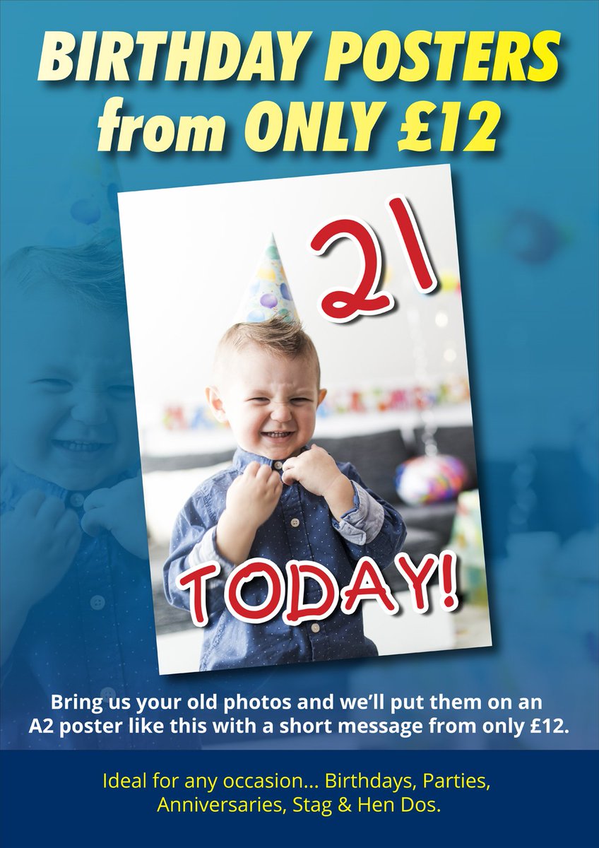 MasterprintUK's tweet photo. Got a special occasion coming up? Bring us your old photos and we can print them on an A2 size poster from only £12 https://t.co/IeqJtbH8al