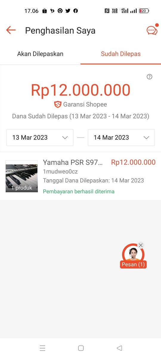 FingerBlues's tweet photo. JUALAN DI MARKET PLACE SHOPEE SANGAT RUGI SEKALI!!! MODAL GA SEBERAPA.. NAMUN KESALAHAN SISTEM @ShopeeID SEHINGGA SALDO PENJUALAN SAYA BERKURANG BANYAK MELEBIHI KAPASITAS BIAYA LAYANAN 4% ... TOLONG DI URUS !! SALDO PENJUALAN SAYA YANG SEHARUSNYA 12JT BUKAN 9.788.000 !!!!!!! https://t.co/P6OaEu87ar