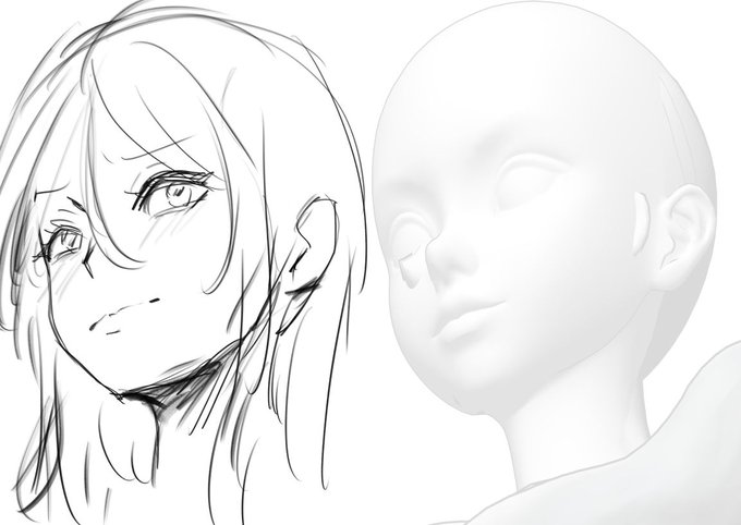 なるほど!!
縦パース補正は顔のあおりを描きたいときに使うのか!
身体と背景オブジェクトなんかはぐちゃぐちゃになるんで別に取り扱わないといけないとか制約はあるけどこれは実戦で使えそう! 