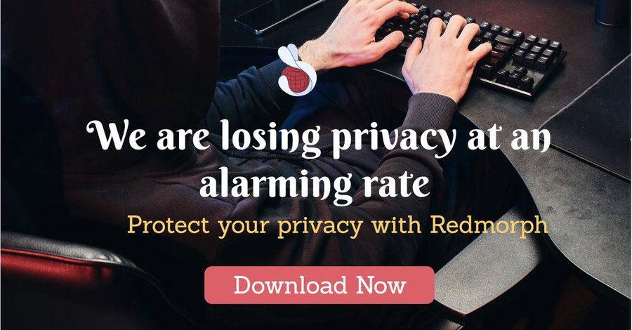 RedmorphCare's tweet image. Privacy is precious protect it with Redmorph. Download now: 
bit.ly/redmorphcare
.
.
.
#surveillance #securityguard #hacking #accesscontrol #smarthome #business #privacy #hacker #bhfyp #securitycamera #infosec #securitycameras #data #TechMahindra #ViratKohli #NZvSL #BFCMCFC