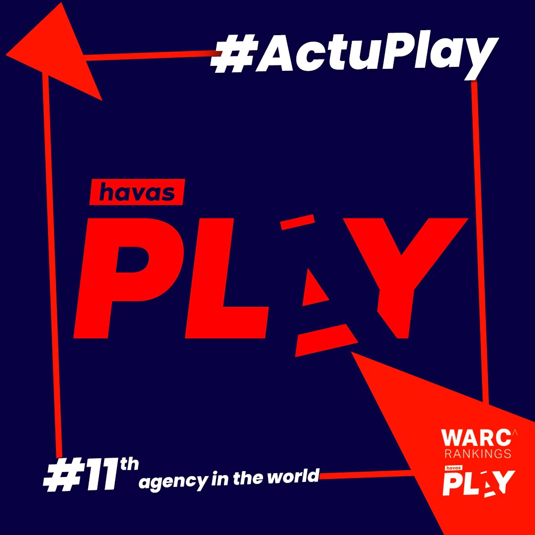 HavasPlay_FR's tweet photo. 11e agence au Warc #Media100 ! 🔥
On place également 3 de nos campagnes dans le top 100 avec :  

🕶 NAverse #27
🏎 Alpine Coded Tweets (cc @HavasParis) #29
🎮 Validé in GTA #45 

@WARCEditors #WARCRankings https://t.co/6TnE2ylk0O
