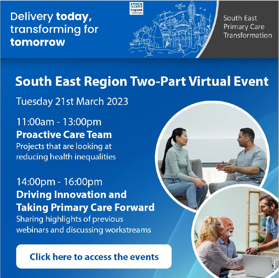 CPMetzner's tweet photo. We have an exciting virtual event happening next week. Please reach out if you would like to join us via: england.seprimarycaretransformationteam@nhs.net  

@KamalBahia2 @redmoorhealth @tdcaroe @NHSsoutheast https://t.co/rg6HAkEF3f