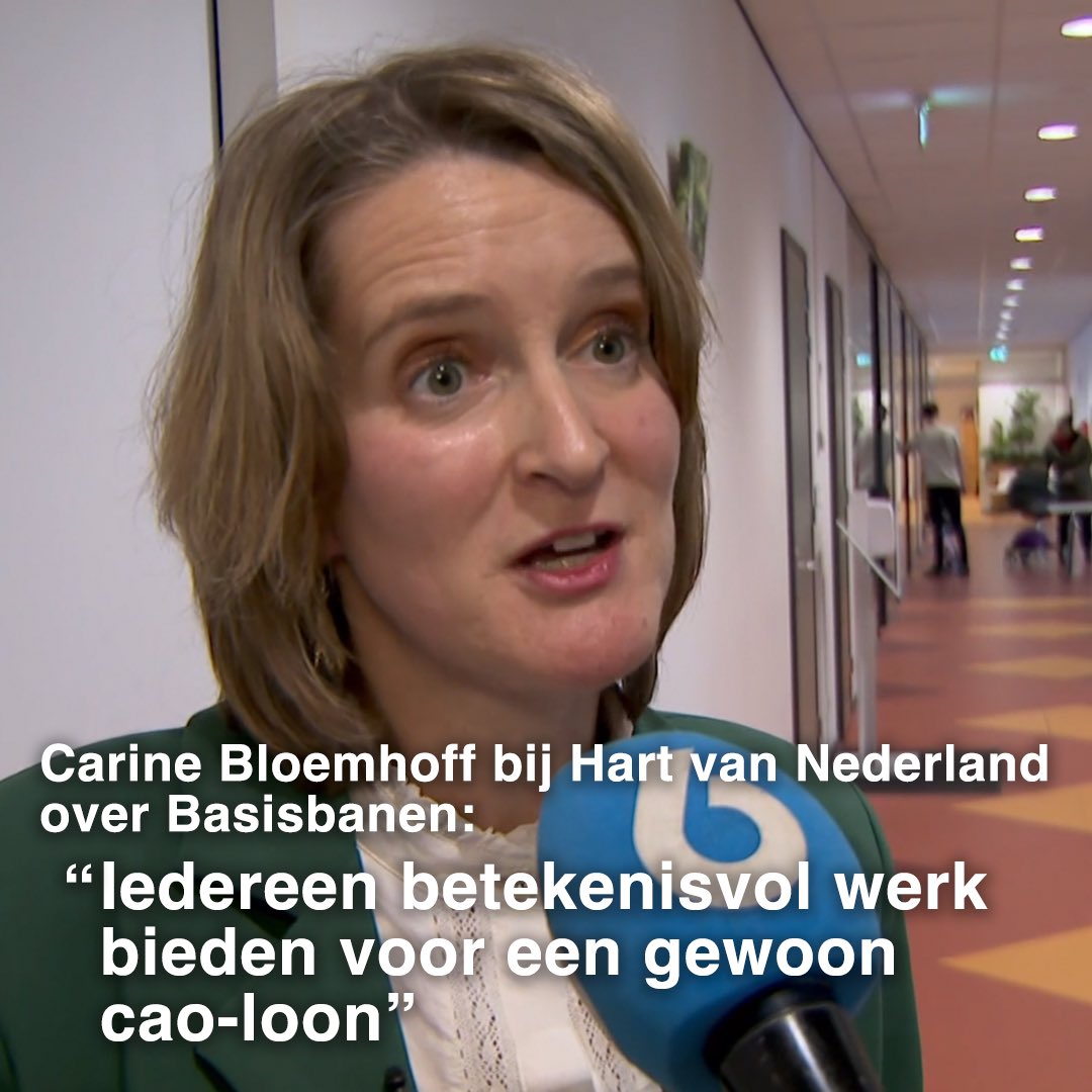 ✊Basisbanen zijn een succes en moeten landelijk uitgerold worden!

👉Onze PvdA-wethouder <a href="/CarineBloemhoff/">Carine Bloemhoff</a> vertelde gisteravond in <a href="/HartvNL/">Hart van Nederland</a> over het belang van betekenisvol werk voor iedereen “Mensen gaan in inkomen vooruit, voelen zich gezonder en voelen dat ze er echt toe doen”