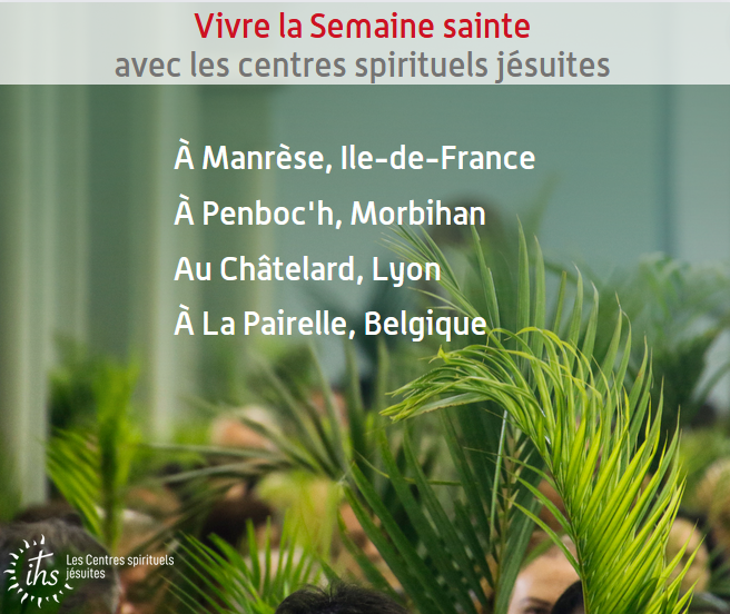 🙏4 centres spirituels <a href="/Jesuites/">Jésuites EOF</a> font des propositions pour vivre la #SemaineSainte. 
- Possibilité de vivre le Triduum pascal sur place
- Retraite spécialement dédiée aux 22-35 ans à Manrèse (Ile-de-France), du 7 au 9 avril.
#Carême
👉bit.ly/3T5IyKQ