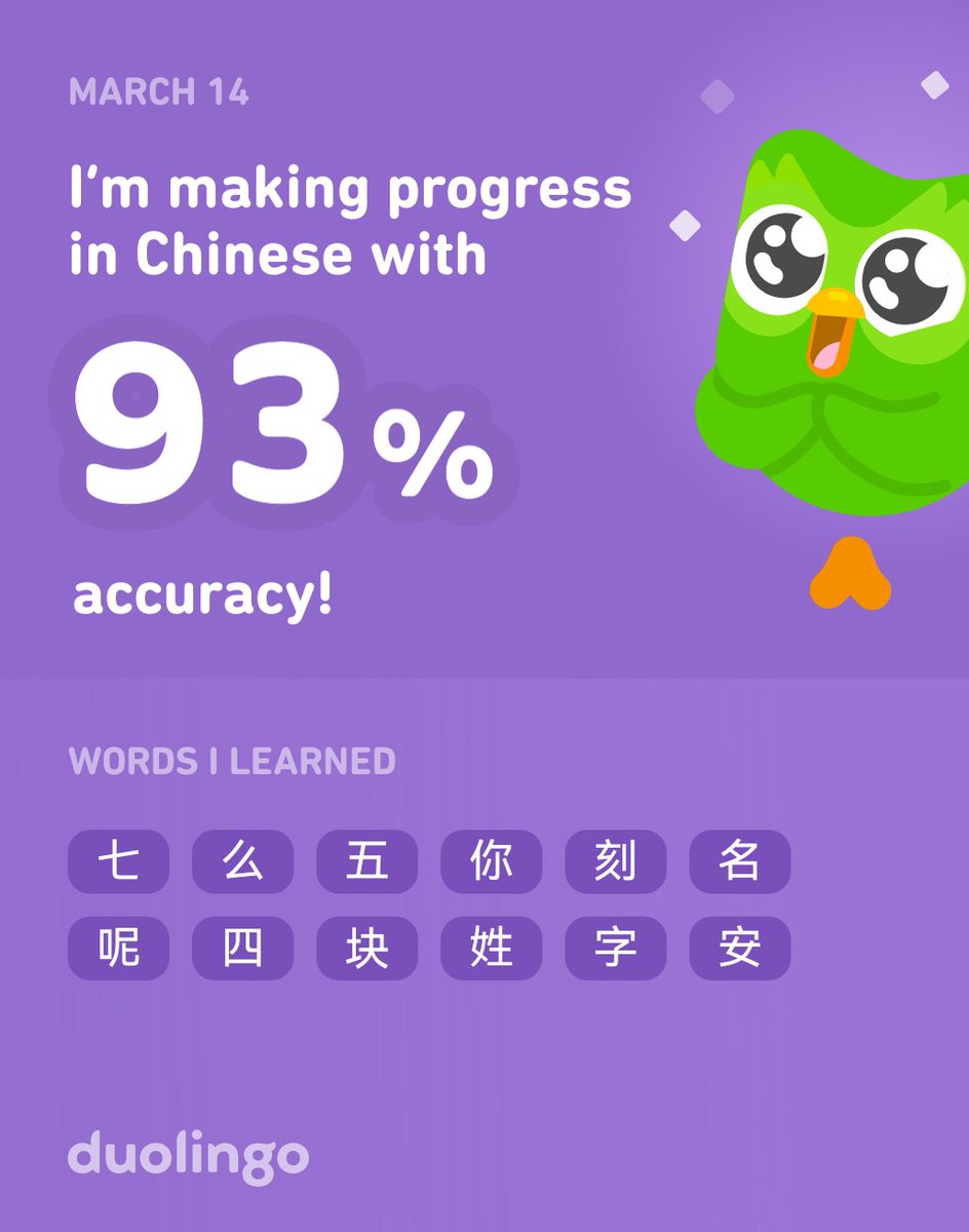 iwantohappy66's tweet photo. I’m learning Chinese on Duolingo! It’s free, fun, and effective. https://t.co/ZlPmUQ6Ax9