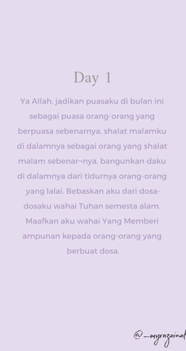 arelyevea's tweet photo. 30 doa yang boleh dibaca sepanjang Ramadhan. Semoga bermanfaat untuk semua 🤗✨

Feel free to save &amp; mohon minta kalian doakan yang baik-baik utk saya &amp; family - A THREAD

Day 1 - Day 4 https://t.co/eXKIxvyYNG