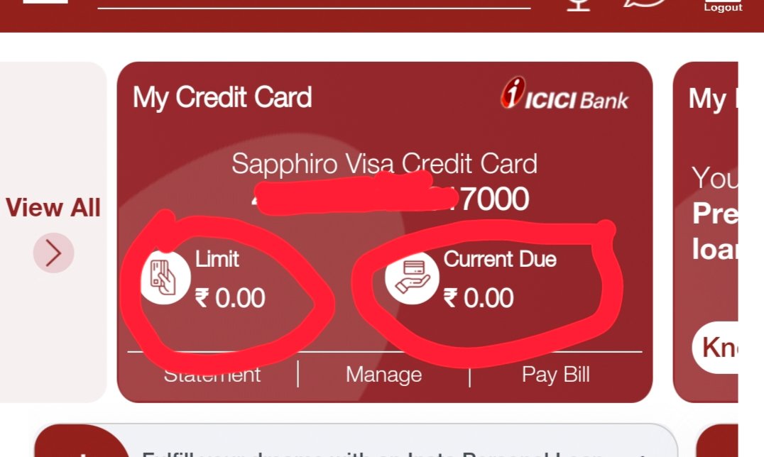 AlleUmesh's tweet photo. @ICICIBank_Care I'm not able to see balance, transaction and statement of credit card on iMobile and internet banking.  it's showing zero balance. check the screenshot. I called and emailed , but no resolution. https://t.co/fe2ejva4kh