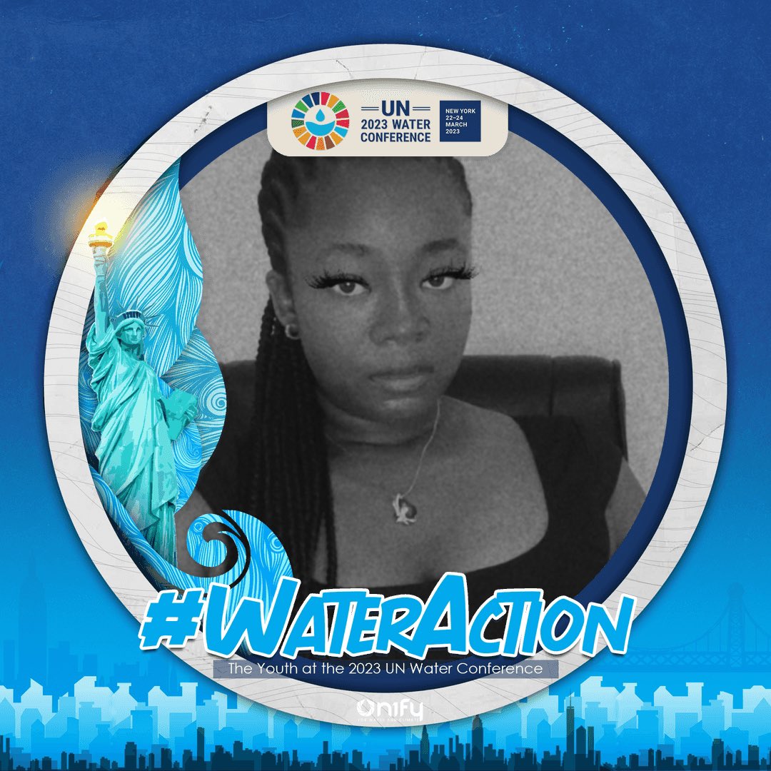 The world is coming to New York for the UN 2023 Water Conference.
I am comfort from Nigeria ,and I am one of the voices from across the world amplifying water action for a livable and sustainable future. 
#UN2023WaterConference #WaterAction #EarlyWarningsForAll #UN1FY #YDPA