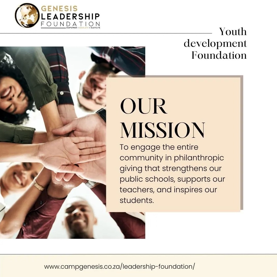 Campgenesis_sa's tweet photo. The mission of Genesis foundation is to foster a strong sense of community. We believe in bringing together individuals and organizations with a shared commitment to empowering young leaders and creating positive change. https://t.co/5N6ml1lOSj