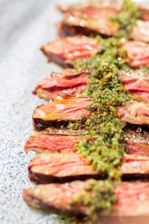 Grilled hanger steak at 60°C with infused chimichurri sauce ift.tt/o4QfV1E