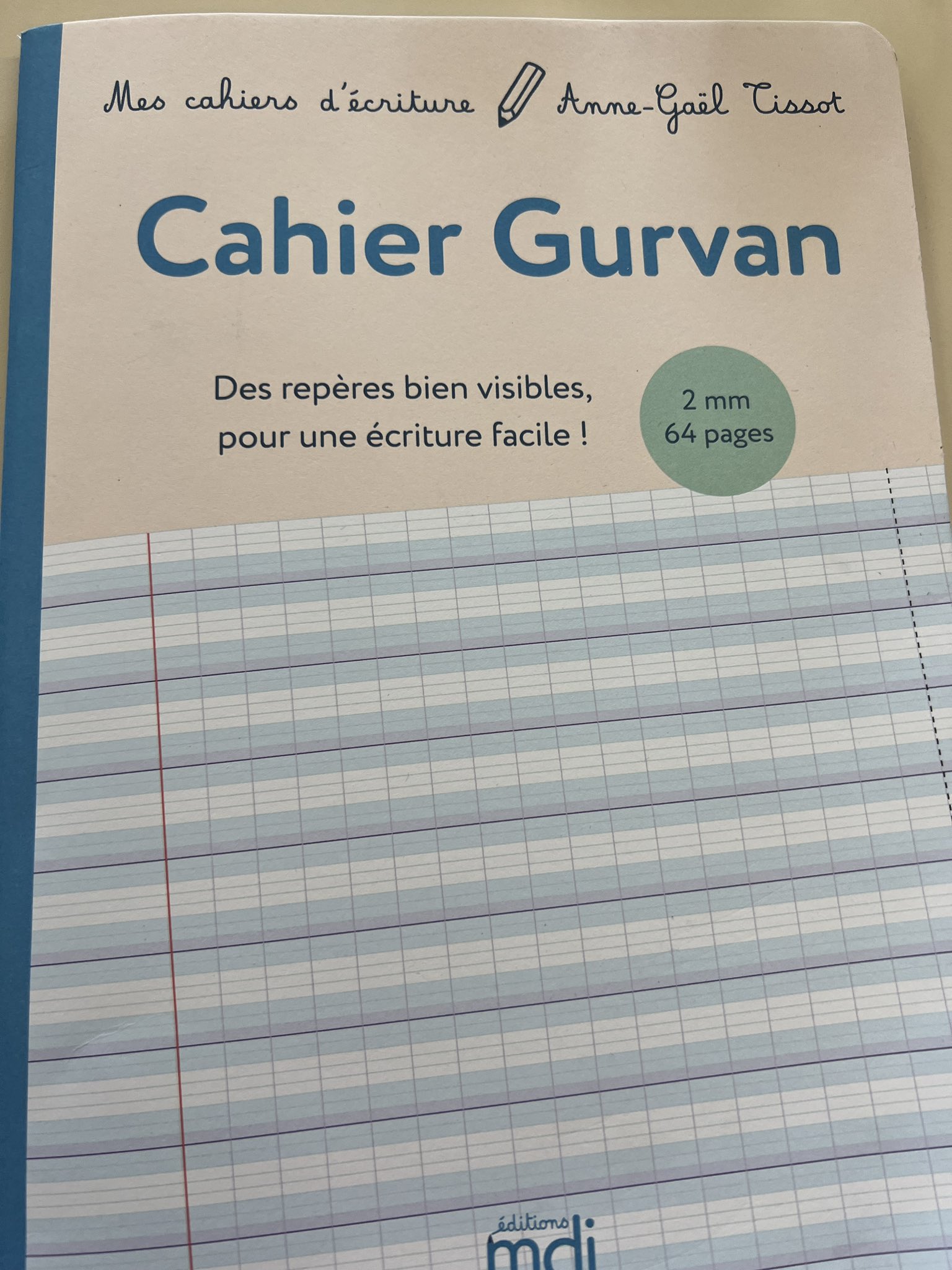 Mes cahiers d'écriture - Cahier Gurvan 3mm - lot de 5 cahiers