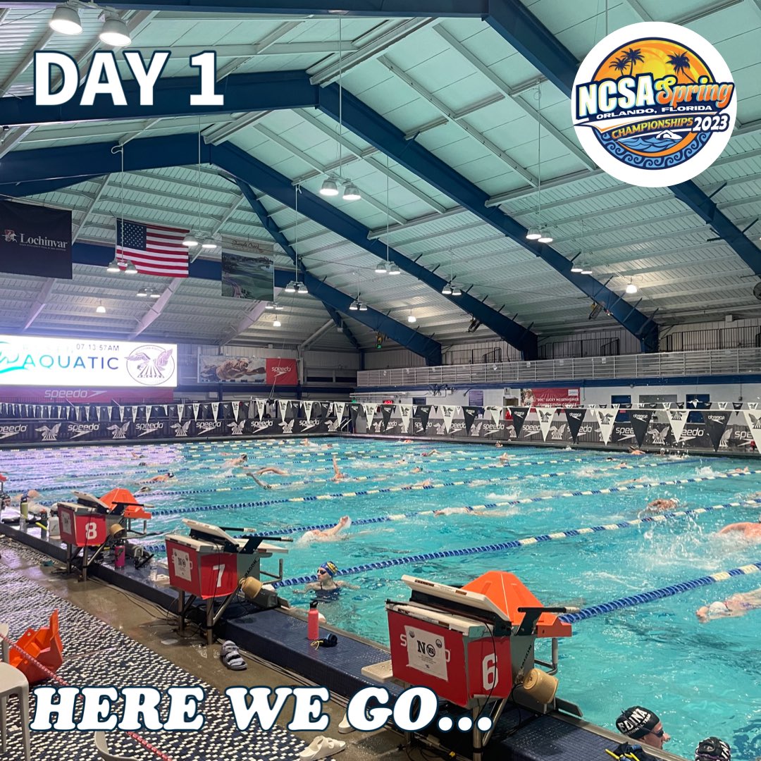 AcademyBullets's tweet photo. Day 1 of #NCSA2023 kicks off this morning with the 100 Free, 200 Back, 50 Fly, and 200 Medley Relays. Excited to see some #speedingbullets take on the best 18&U in the country in Orlando. #GoBullets #GRIT #EveryDayMatters https://t.co/3lR7HkXuZw