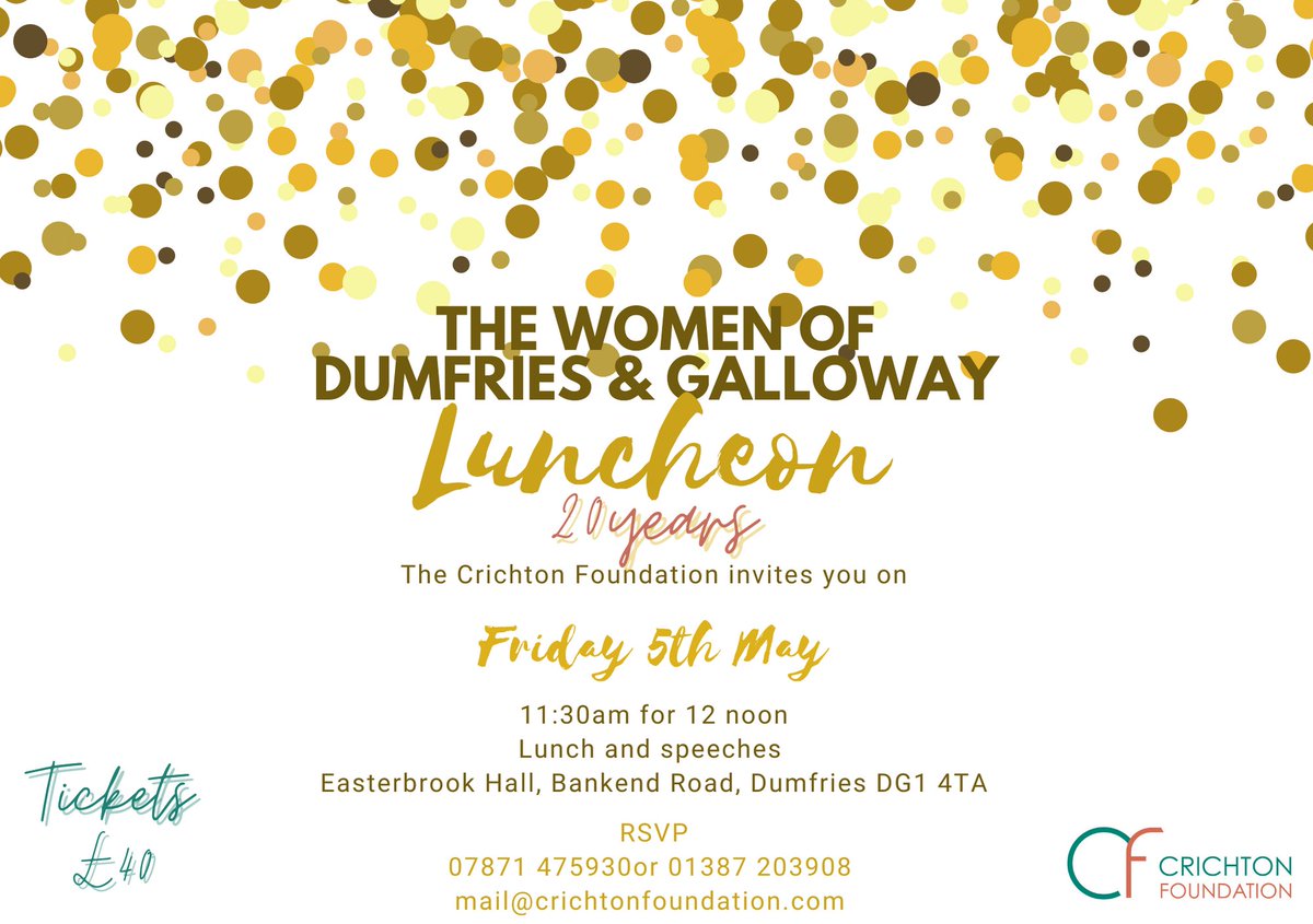 CFDumfries's tweet photo. Invitations to the Women of Dumfries and Galloway Lunch are on their way!
Our Patrons and Friends will receive their priority invitations soon with the others following next week.
We hope you will join us to begin the weekend of celebrations for the Coronation of King Charles III https://t.co/aswx3WpqSI