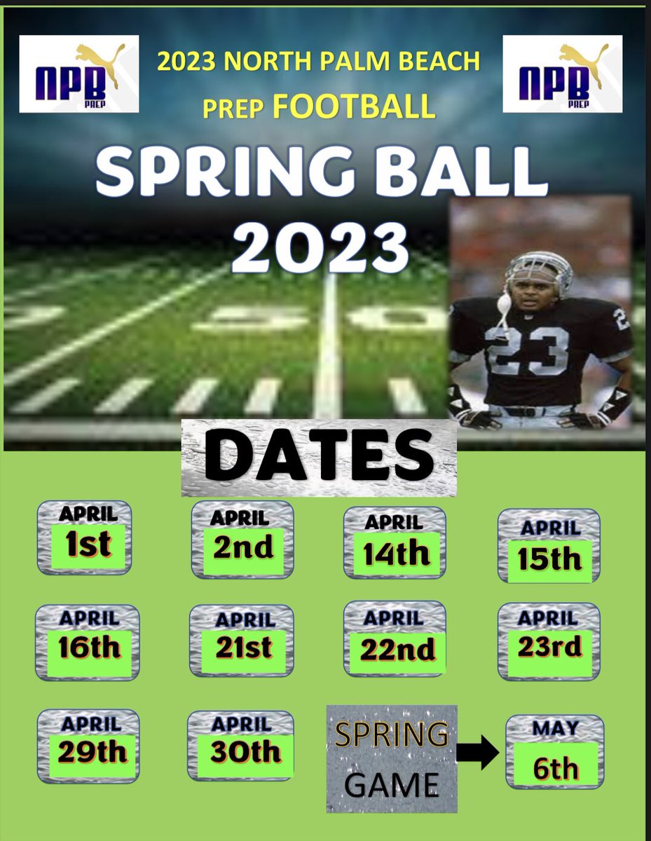 PalmPrep's tweet photo. NorthPalmBeachPrepFootball.. Important Dates. We sending out Offers today… #PumaUp https://t.co/EfJn53JFID