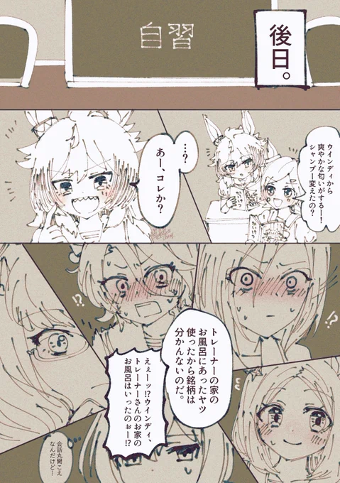 『ファンとバスボムとクラスメイト』
(2/2)

実装前に描いたものを再掲。
(男トレウマ/トレウイン/ウマ娘プリティーダービー:シンコウウインディ・ウイニングチケット・エアグルーヴ・ナリタタイシン・ビワハヤヒデ・アドマイヤベガ・ナリタトップロード) 