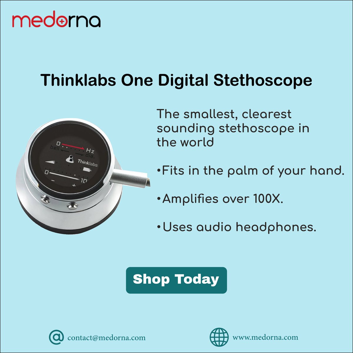 Thinklabs One Digital Stethoscope
Buy Now: medorna.com/.../thinklabs-…

#ThinklabsOne #digitalstethoscope #heartsounds #medicaltechnology #medicaldevices #cardiologyy #telemedicine #healthtech #innovation #medicalinstrumentss #audioamplifier #portablestethoscope #bluetoothstethoscope