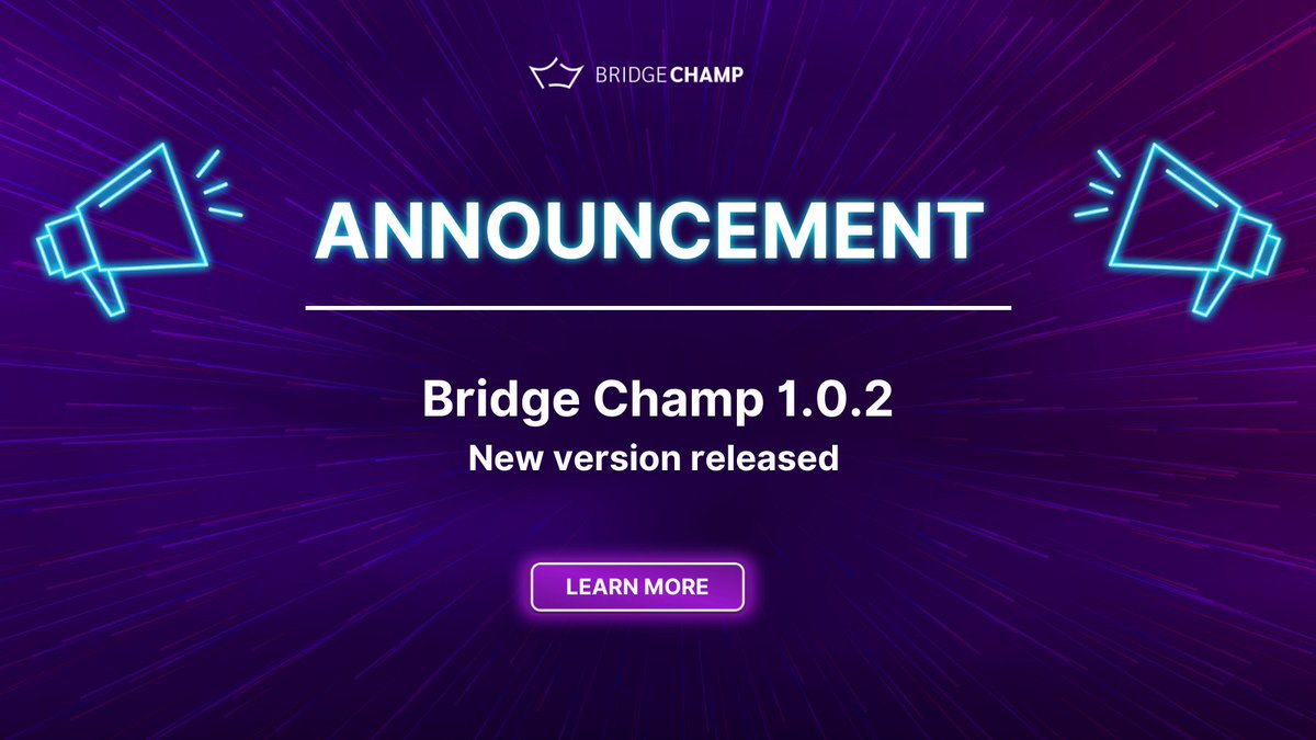 🚀Announcement for #Bridge lovers! 🏆 
Bridge Champ 1.0.2 is now available.🚀 

Take your bridge game to the next level with our latest version, packed with new features, improved gameplay, and bug fixes. Try it now &amp; tell us what you think! 🌟👑 

👉wiki.bridgechamp.com/en/home/develo…