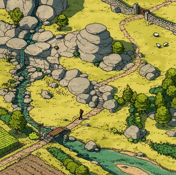 A walk in the country. 