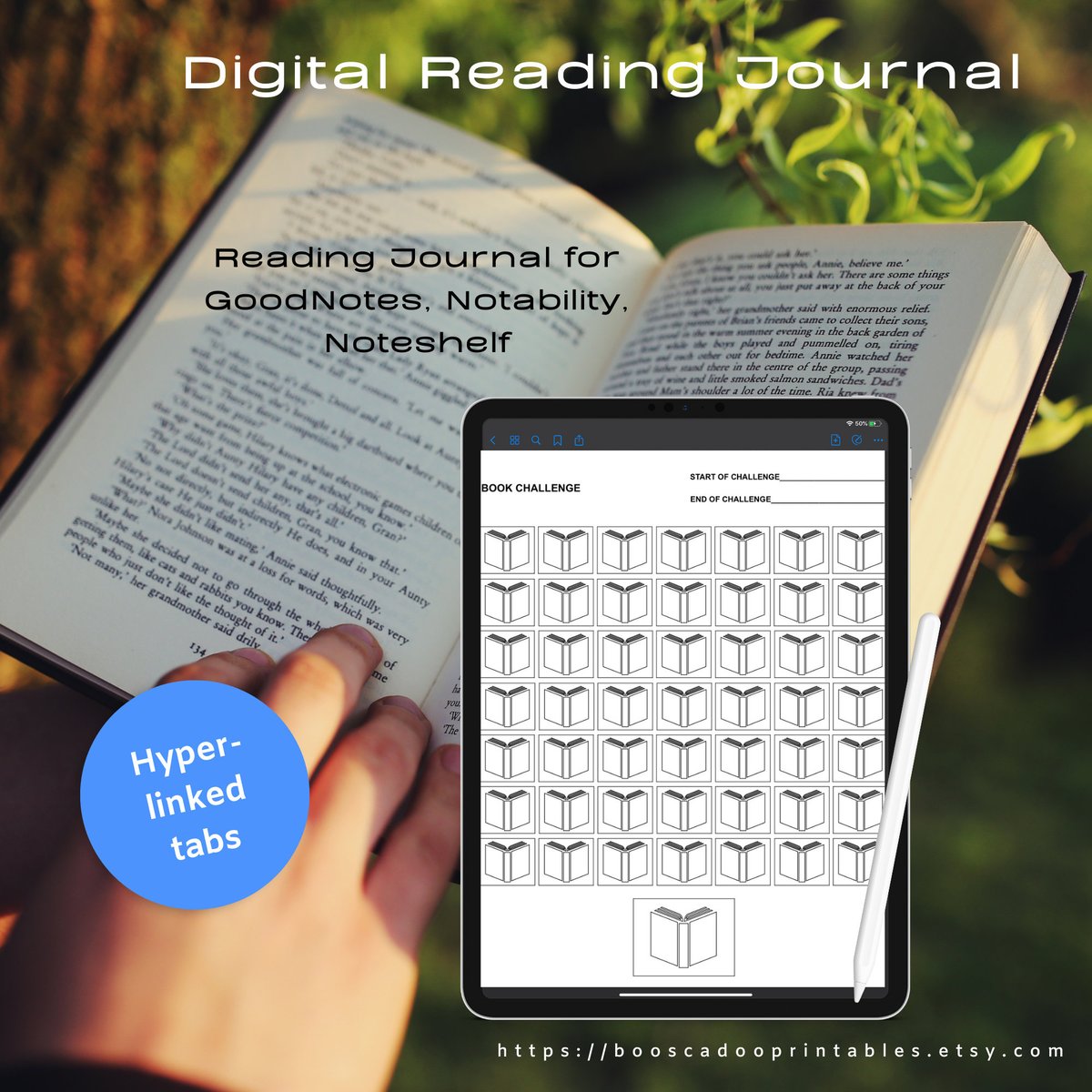 BooScadooPrints's tweet photo. Excited to share the latest addition to my #etsy shop: Digital Reading Journal - Library Pages, Book Reviews, Favourite quotes, Book tracker, Audio and Podcast Tracker and 6 Notebooks https://t.co/GdkYoCvPXL #readingplanner #digitalplanner #podcasttracker #audiotracker https://t.co/fDMd8jV4l0