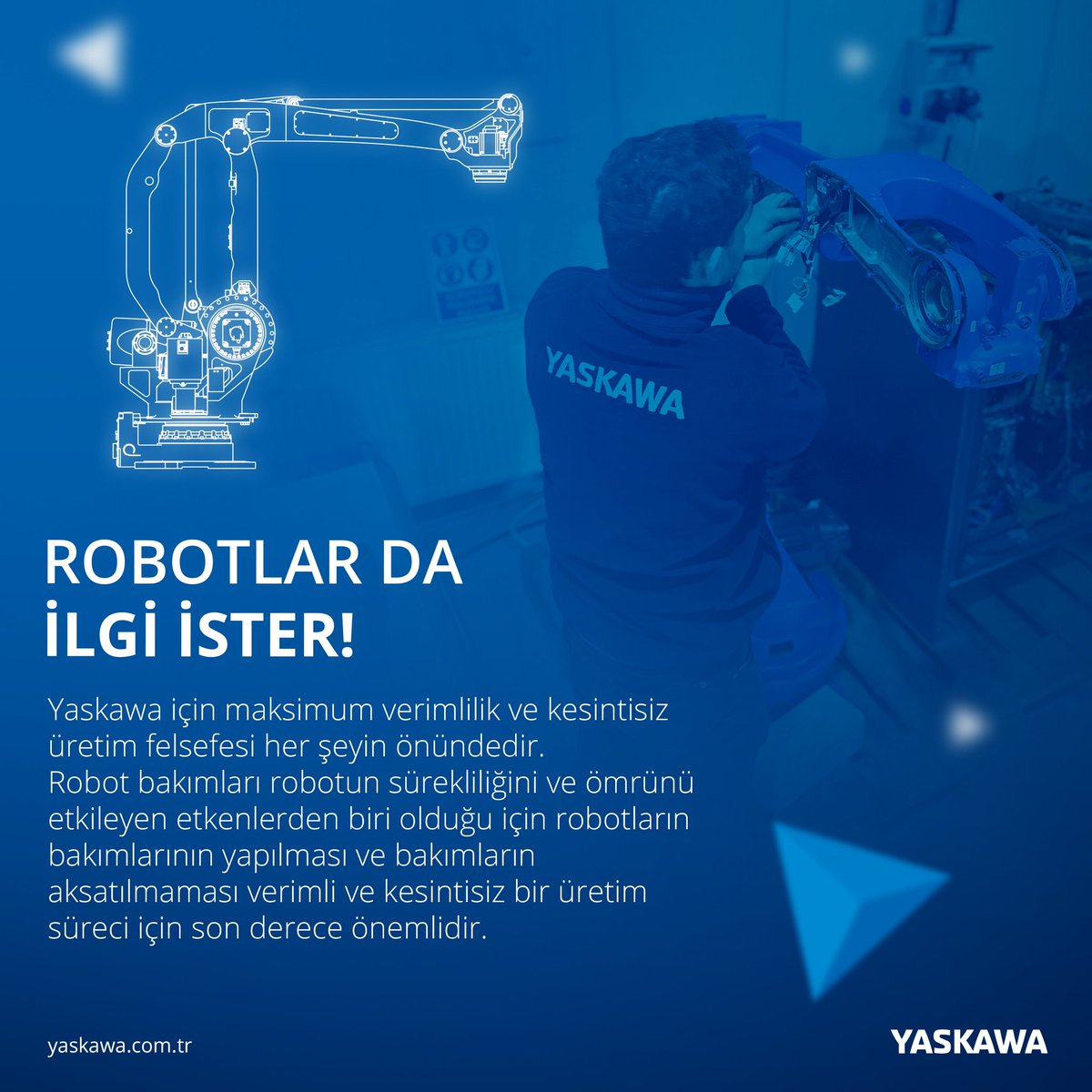 YaskawaTurkey's tweet image. Robotunuza özel bakım fırsatlarını kaçırmayın!
robotik.servis@yaskawa.eu 
0530 343 87 76

#yaskawa #yaskawaturkey #robot #motoman #robotbakım #endüstriyelrobot #industrialrobots