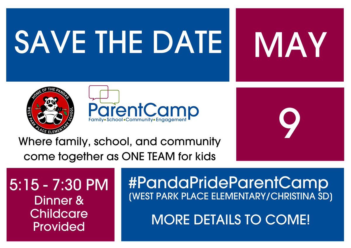 We are super excited to hold our first ever @ParentCamp on May 9! @ChristinaK12 #familyengagement #community #ChristinaStrong