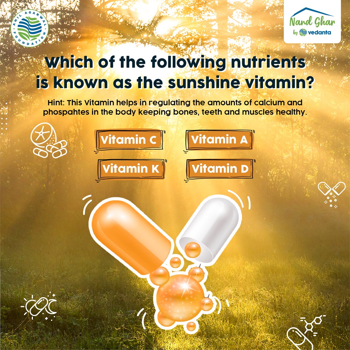 It’s #TuesdayTrivia time!
Can you answer this quiz about the sunshine vitamin?
#ForABetterKal #nutritionfacts #nutritionadvice #nutritionforkids #nutritiontips