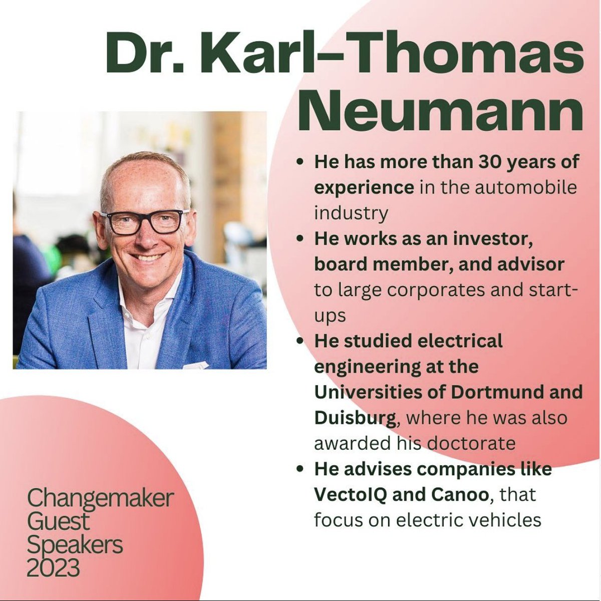 Our eighth post on a guest speaker at the upcoming change maker conference! Take a look at what Dr. Karl-Thomas Neumann does: