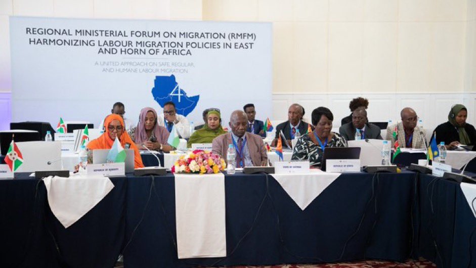Somaliainvestor's tweet photo. 11 East and Horn Of Africa countries have convened in Addis Ababa for the 4th Regional Ministerial Forum on Migration, discussing how migration can drive sustainable development and economic growth while safeguarding migrant workers. #SomaliaInvestorMagazine #MigrationForum https://t.co/Yh0SqBonxj