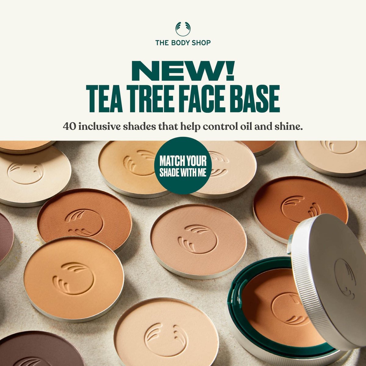 Lolly_lu's tweet photo. ✨NEW - TEA TREE FACE BASE ♻️REFILLABLE FOUNDATION 🙌🏻

Introducing our new easy to apply, pressed powder foundation with a 12hr lasting matte finish. 

This is a skin clarifying foundation powered by our iconic CFT tea tree oil that helps take care of skin from the inside out! https://t.co/XAXq8Mj9C6