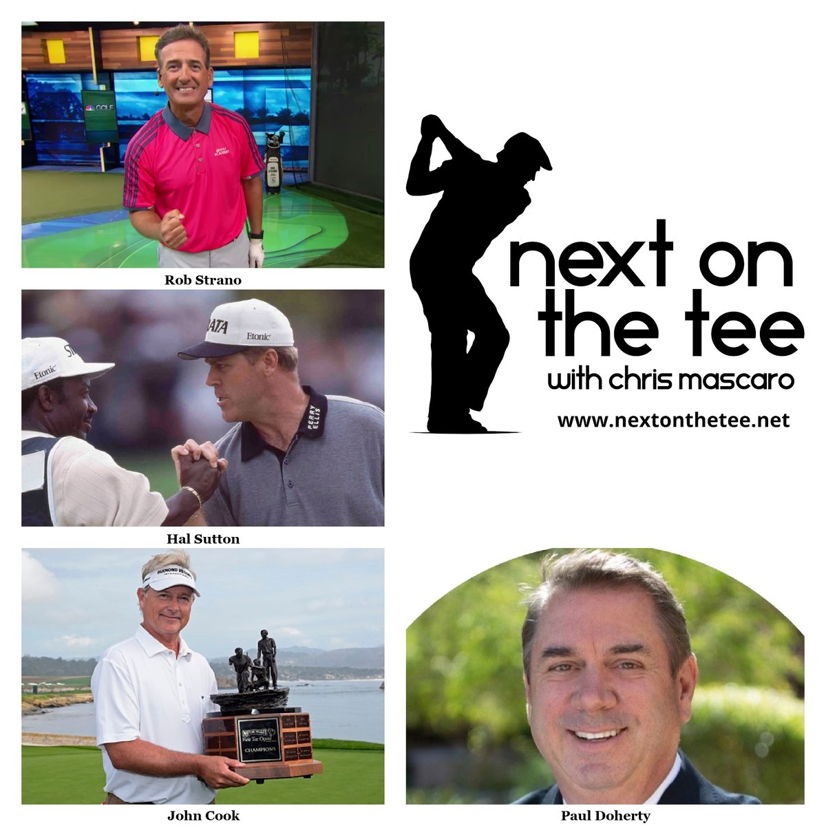 This week on Next on the Tee my guests will be: @TheRobStrano <a href="/halsuttongolf/">Hal Sutton</a> <a href="/johncookgolf/">John Cook</a> &amp; Paul Doherty of Con.Struct Green. Perhaps the ball rollback topic comes up...🤔🤔🤔
