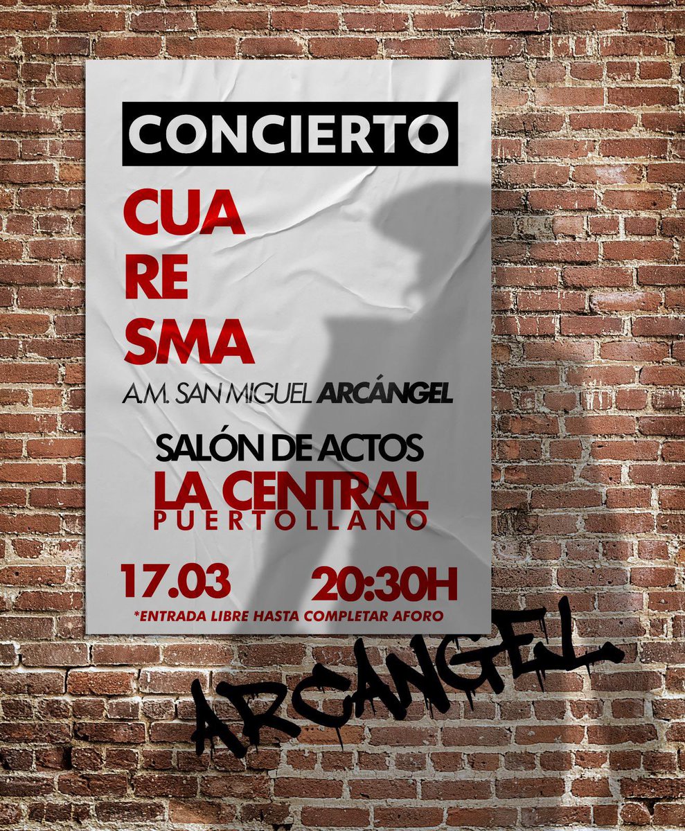 ARCANGEL_AM's tweet photo. 📣 CONCIERTO DE CUARESMA ARCÁNGEL

🗓  Viernes 17 Marzo
⏰  20:30h
🕍 Salón de Actos
          “La Central”
Palacio de Congresos y Exposiciones

🎟️ Entrada gratuita.

#AMSMArcángel https://t.co/iR0ojV5gbg