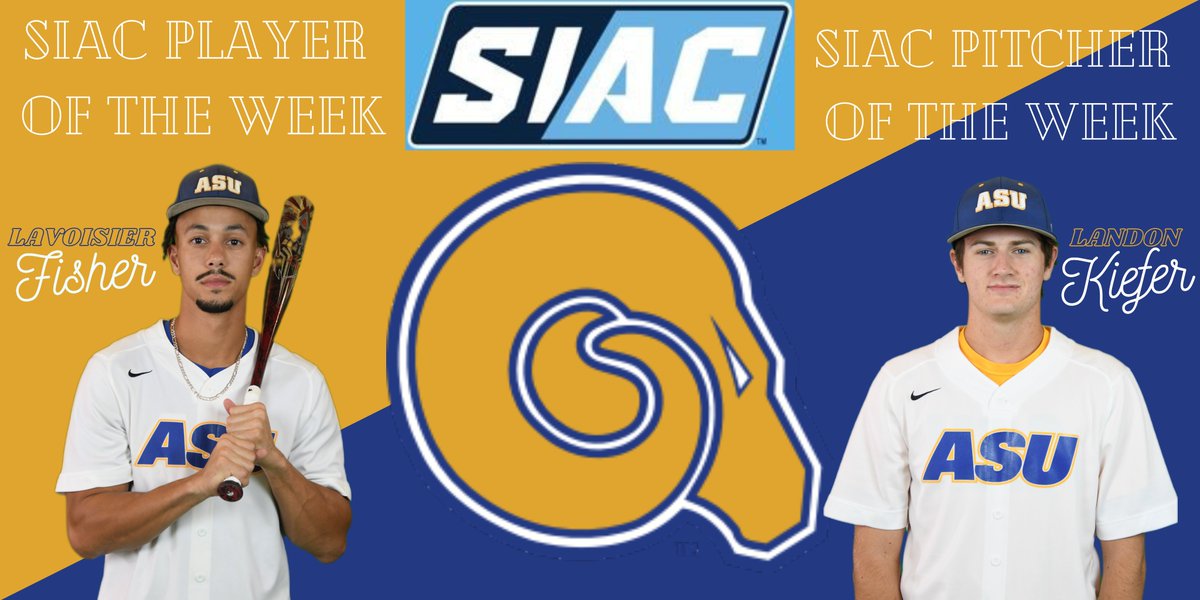ASUGoldenRamsBS's tweet photo. A pair of 🐏 swept the POTW ⚾️ awards this past week.

In the series win over Savannah State @LAVO22_ went 7-12, including 2 HR, one of which was a Grand Slam, he also had 3 Runs, 6 RBI, 3 BB and 3 SB  

@kiefer_landon secured his honors by throwing a dominating 3-hit CG Shutout https://t.co/sltLm1URU5
