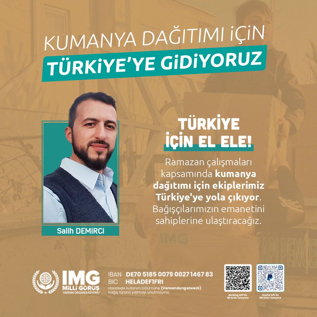 Türkiye için el ele diyerek Avrupadaki yardımsever bağışcılarımızın emanetlerini Depremzede Kardeşlerimize ulaştırmak için yola çıkıyoruz.
Bu Ramazandada gönüller bir olsun.
Allah bağışlarınızı kabul etsin.
#AvrupadanMazlumlara