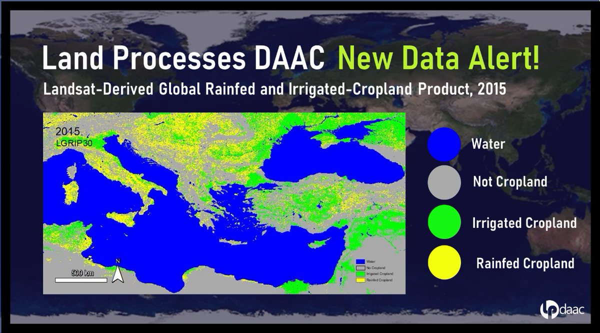 A new #Landsat-Derived Global Rainfed and Irrigated-Cropland Product (LGRIP) maps the world’s #agriculture into rainfed and irrigated croplands. 

Discover this new 30-meter product at NASA's Land Processes DAAC (#LPDAAC):  bit.ly/3JDcP07