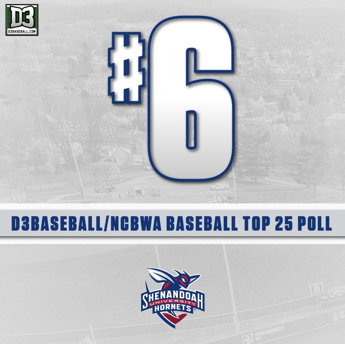 D3Baseball/NCBWA Baseball Top 25 Poll Week 3.

#DiamondHornets

<a href="/SUHornets/">Shenandoah Hornets</a> <a href="/ShenandoahU/">Shenandoah University</a> <a href="/d3baseball/">D3baseball</a>