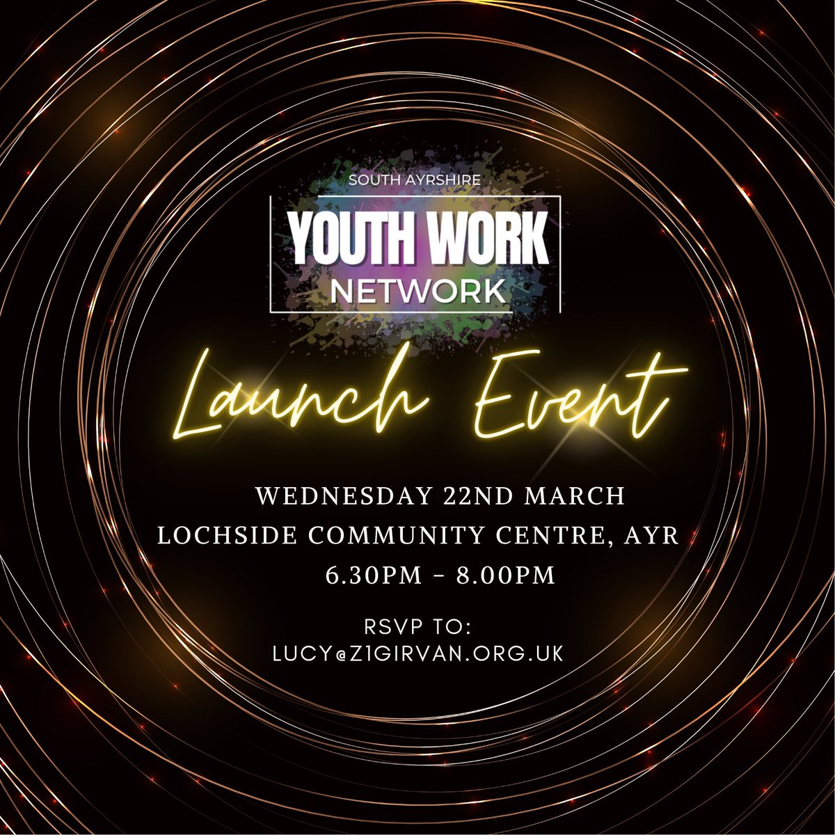 SA_YouthWork's tweet photo. Launch Event for #SAYWN π€©
If you haven't already received an email then please contact lucy@z1girvan.org.uk
**PLEASE NOTE - Change of Venue, it is now being held at Lochside Community Centre, Ayr https://t.co/dwJ6EyYqt4