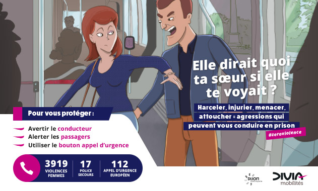 📆RAPPEL ÉVÈNEMENT📆
DiviaMobilités s'engage à vos côtés pour la sécurité des femmes dans les transports🚌
📍Retrouvez-nous le 24 mars de 15h à 18h, Place de la République à Dijon lors d'un atelier de sensibilisation avec la participation de comédiens professionnels de la Lisa21