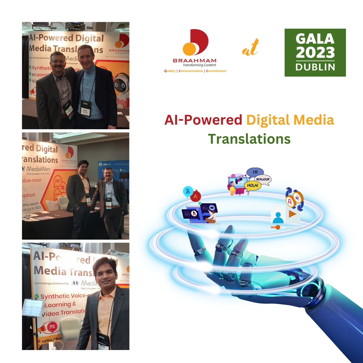 Braahmam's tweet photo. Day 3rd of the @GALA_GlobalAnnual Conference!!
Our team is connecting with the best offers in the global language industry.
#BraahmamInternational #ai #digitalmedia #technology #localizationevent #internationalevents #translation #language.
Connect us: https://t.co/MMDtojWWbY https://t.co/pCoUWQjziQ