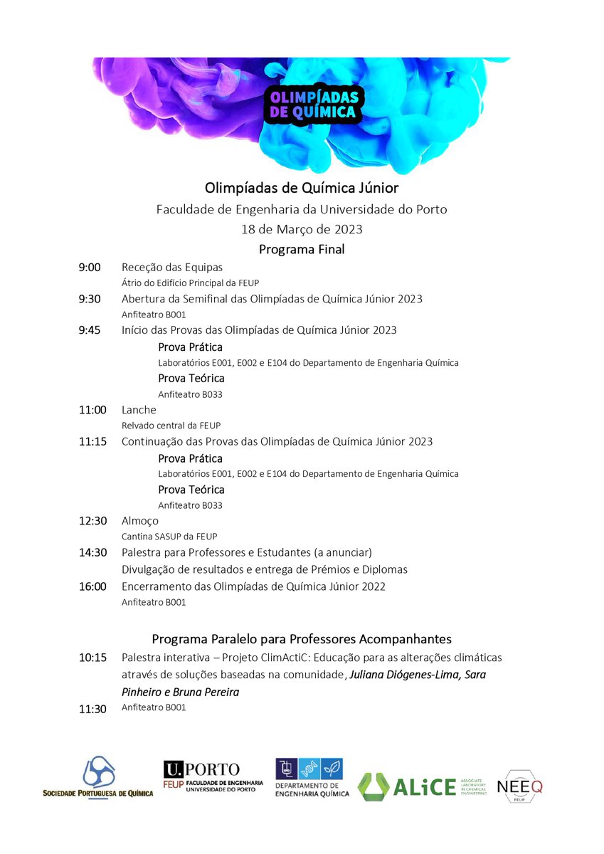 climactic_up's tweet photo. Fomos convidadas/os a conversar com professores/as escolares que irão acompanhar estudantes nas provas das #OlimpíadasdeQuímica. 

Nossas investigadoras Juliana Diógenes-Lima, Sara Pinheiro e Bruna Pereira representarão o #ClimACtiC:

#communitybased #educação #adaptaçãoclimática https://t.co/ofjWcuB3pd