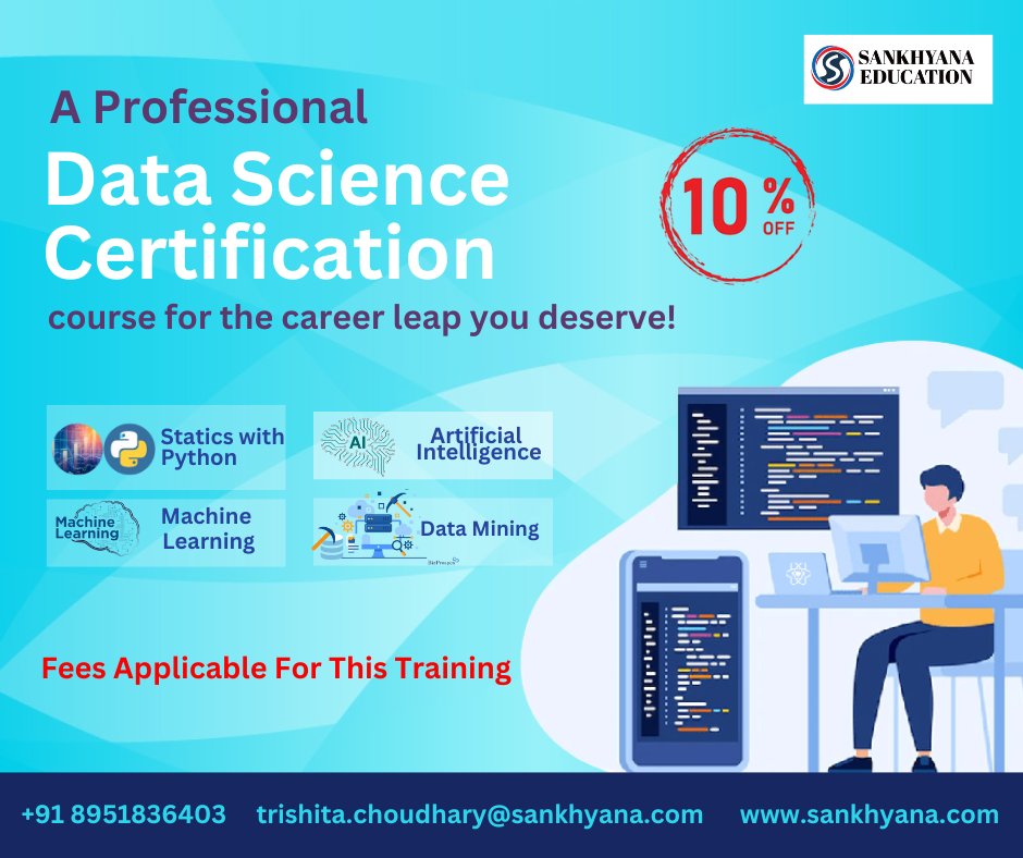 SankhyanaK's tweet photo. Register here:- https://t.co/id3In0JQrQ
#datasciencelearning #datascientistjob #datascientistcareer #datascientistskills  #opportunities #nairobi #kenyans #sankhyanaeducation  #opportunities #nairobi #kenyans #dataanalysis #dataanalytics https://t.co/tfDuJkJUpl