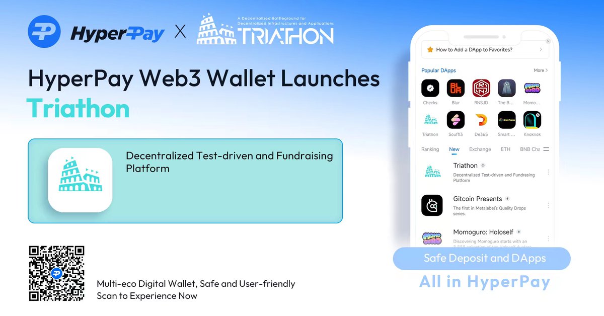 Hpx_Official's tweet photo. 📢Glad to announce that we've listed #TriathonLab, a #decentralized test-driven and fundraising platform, on #HyperPay #Web3 Wallet! @TriathonLab  😇

Stay tuned for our deeper collaborations in technique and marketing level!👀

Discover more👇
🔗https://t.co/5mNFG2tIeh https://t.co/KDhPsgqTcU