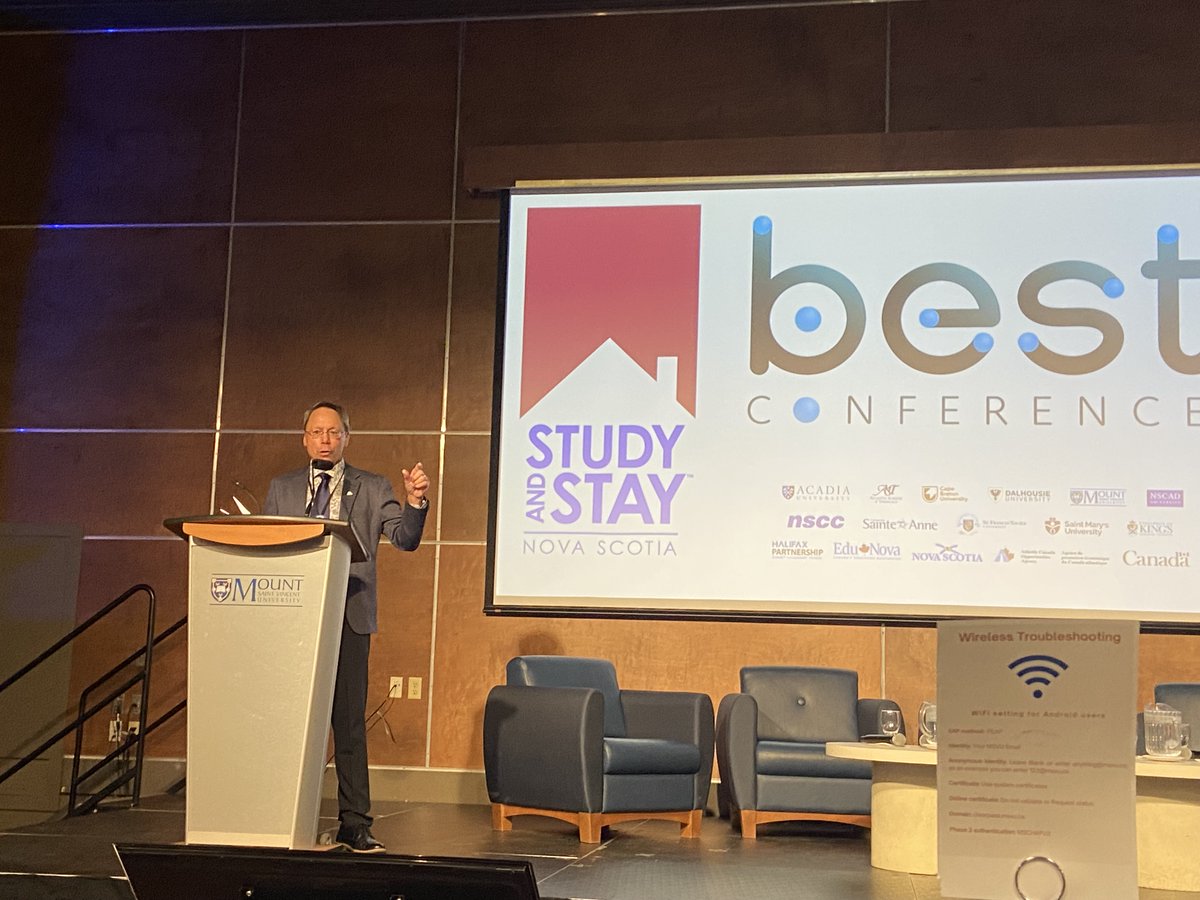 NSLAE's tweet photo. Thank you @EduNova_News for inviting Minister Wong to the BEST Conference. It’s a pleasure to speak and listen to international students who play an important role in our community and economy.
“Now more than ever, we want you to know there's a place for you here in Nova Scotia." https://t.co/QOVPaTpFOJ