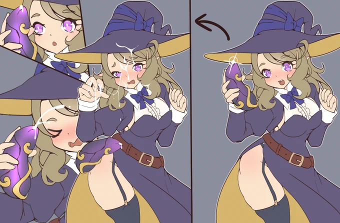 rkgk ふたなり 淫魔 TF怪しげなアイテムを手にした魔法使いさん。しかし、それは淫魔の呪いが施されたアイテムだった。淫魔化の呪いによって魔法使いさんは淫魔に変わってしまうのでした…というラクガキ 