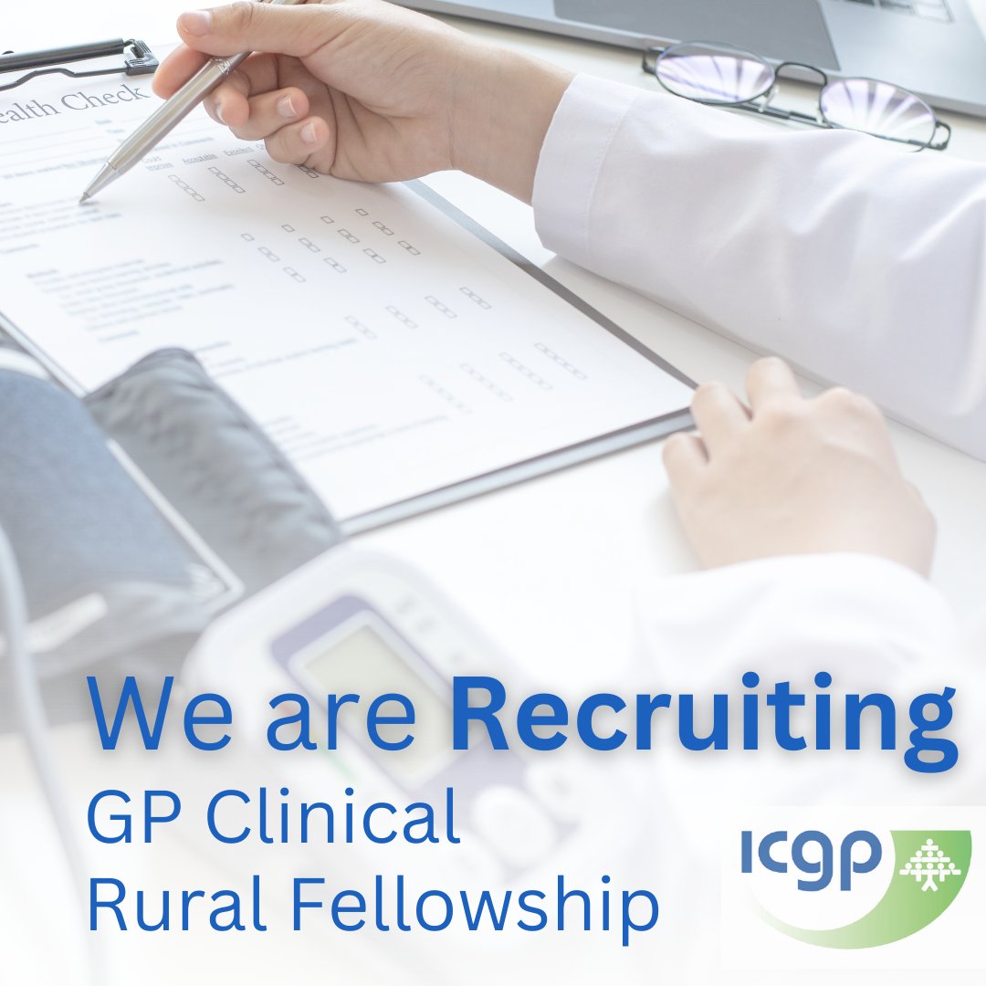 The ICGP is recruiting for 4 new Clinical Rural Fellowships, centred around rural healthcare delivery, an exciting opportunity for rural GPs based in the west, midwest and southwest. Closing date 20th March 2023. Details at bit.ly/41fqHEU