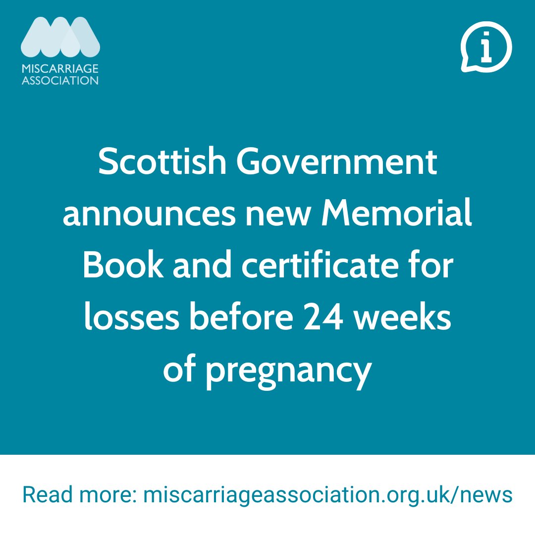 MiscarriageUK's tweet photo. We welcome the announcement by @scotgov of a new Memorial Book and certificate for pregnancy losses before 24 weeks.

It's been a privilege to contribute to this project which will bring comfort to many, recognising their baby’s all too brief life: https://t.co/pf8DHFfMbF https://t.co/N1StwoWsKs